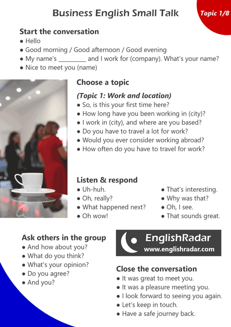 Business English  small  talk  phrases EnglishRadar